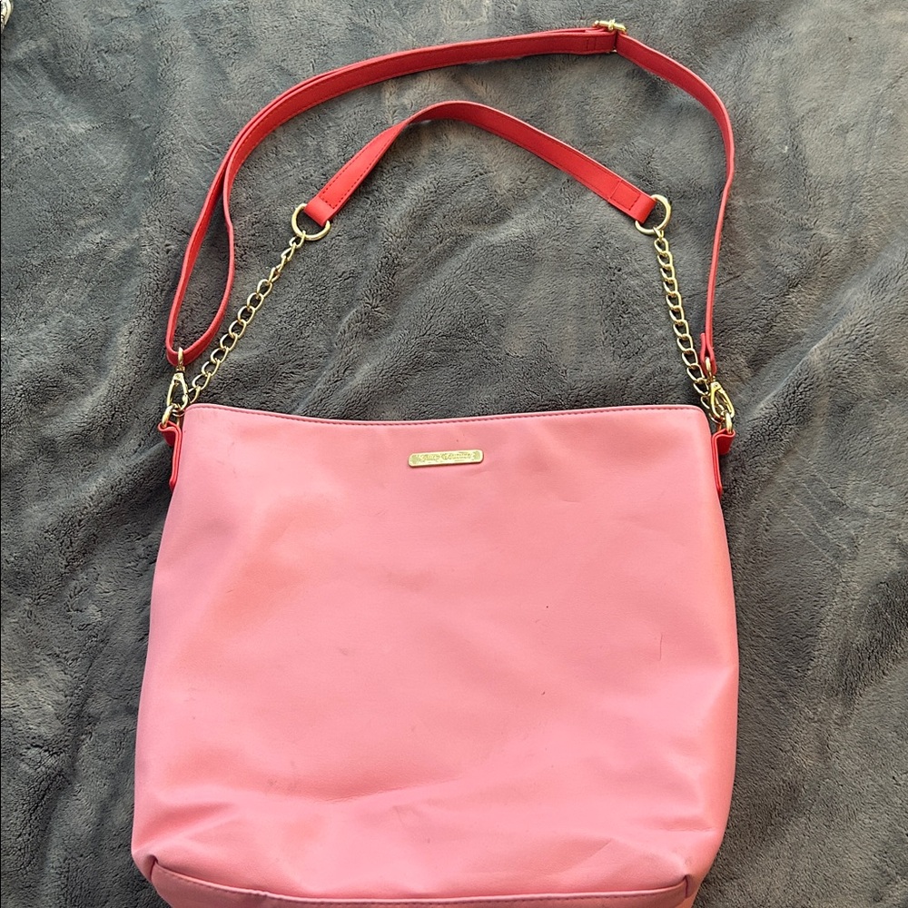 Juicy Couture Pink Leather Bag with Gold Accents